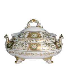 Derby Panel Green Covered Vegetable Dish