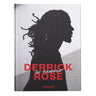 Book cover with silhouette of a person and 'Derrick Rose' text on a white background