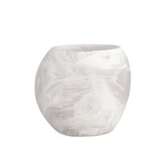 Oceana Wide Vase, Medium, White Swirl