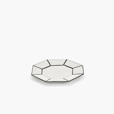 Dessert plate white - black Carte Blanche