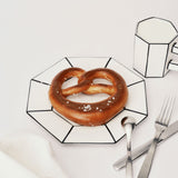 Dessert plate white - black Carte Blanche