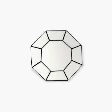 Dessert plate white - black Carte Blanche