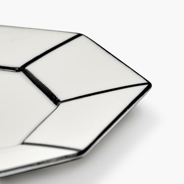 Dessert plate white - black Carte Blanche