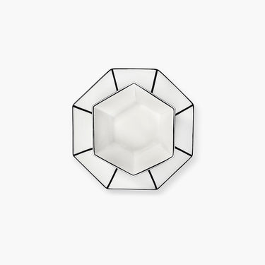 Dessert plate white - black Carte Blanche