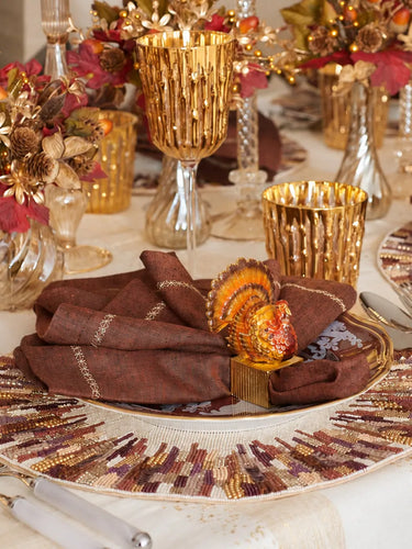 Turkey Trot Napkin Ring, Set of 4 in a Gift Box