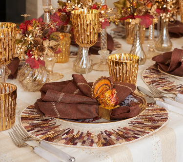 Turkey Trot Napkin Ring, Set of 4 in a Gift Box