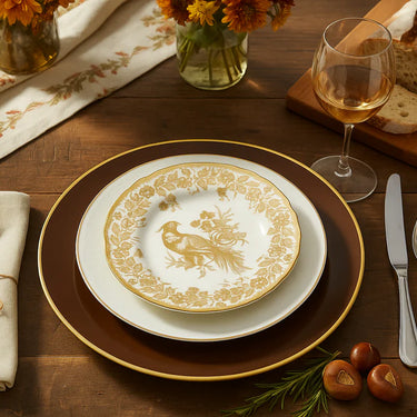 Aves Gold Holiday Accent Plate