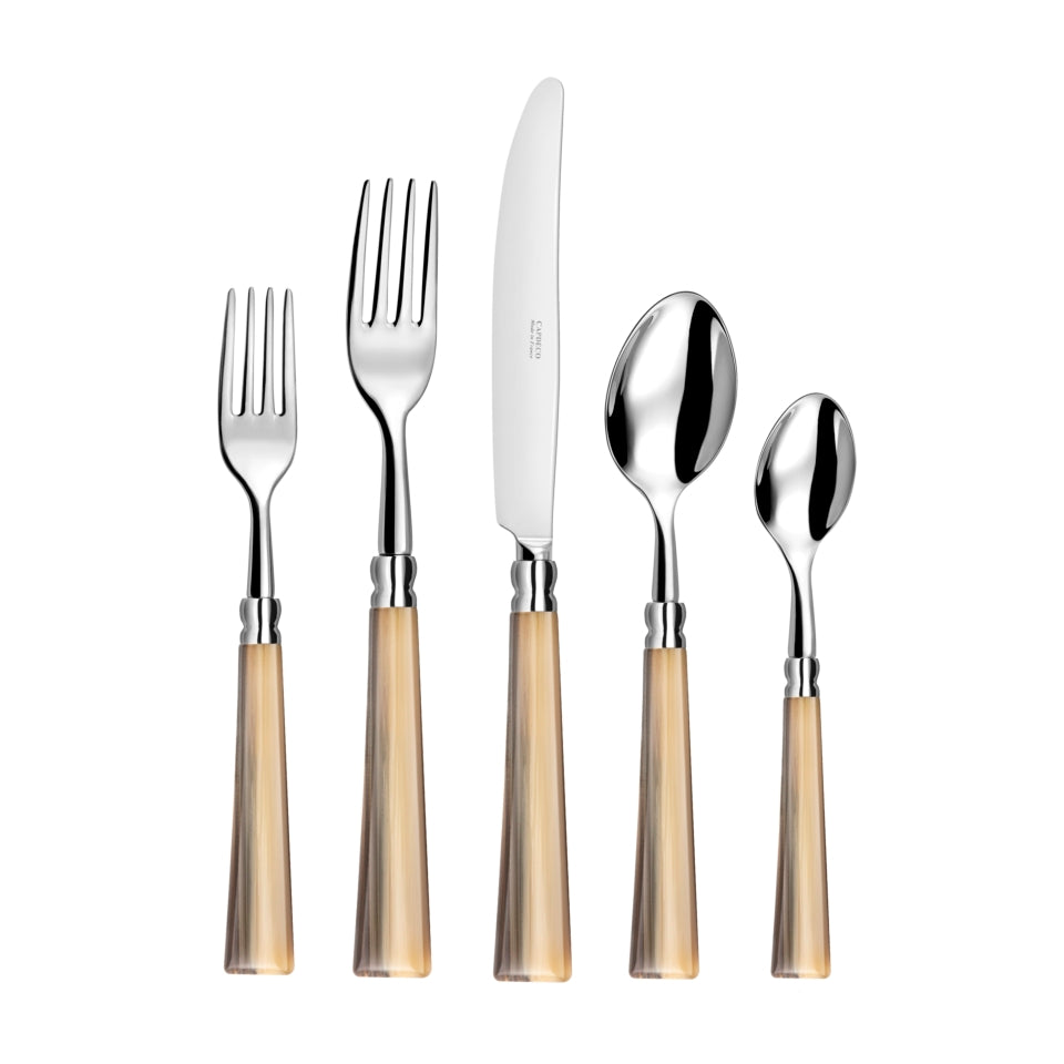 Jupiter Five Piece Place Setting, Marbled Brown
