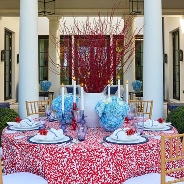 Infinity Placemat in White & Navy, Set of 4