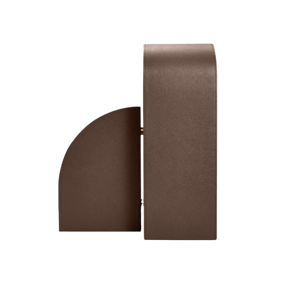 Cubist Bookend, Left, Brown