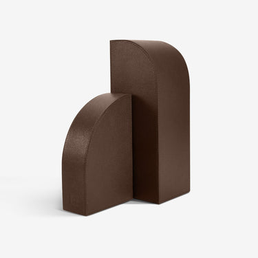 Cubist Bookend, Left, Brown