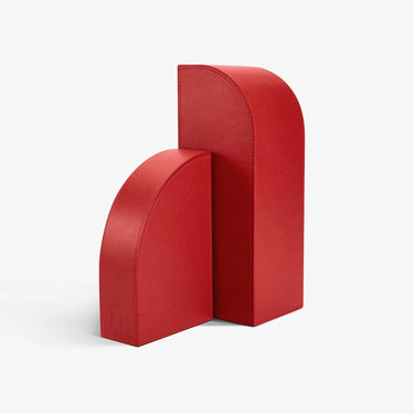 Cubist Bookend, Left, Red