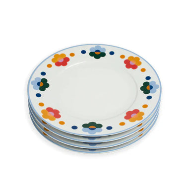 Floral Dinner Plates, Set of 4