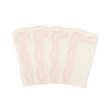 Colorblock Embroidered Linen Napkins in Pink (Set of 4)