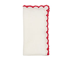 Arches Napkin, White, Red & Gold, Set of 4