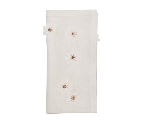 Florette Napkin, White & Natural, Set of 4