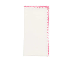 Casbah Napkin, White & Pink, Set of 4