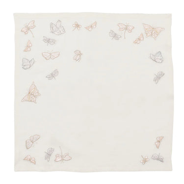 Monarch Garden Napkin in White & Iridescent, Set of 4