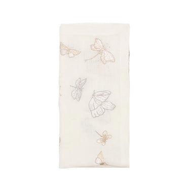 Monarch Garden Napkin in White & Iridescent, Set of 4