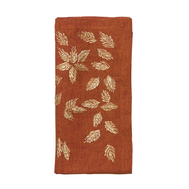 Gilded Breeze Napkin in Rust & Gold, Set of 4