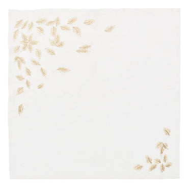Gilded Breeze Napkin in White & Gold, Set of 4