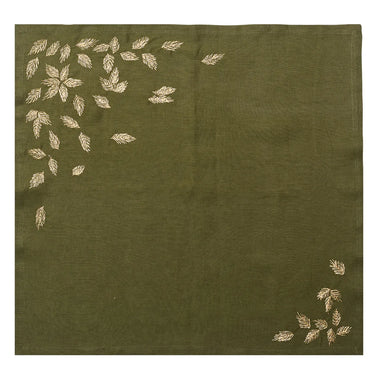 Gilded Breeze Napkin in Olive & Gold, Set of 4