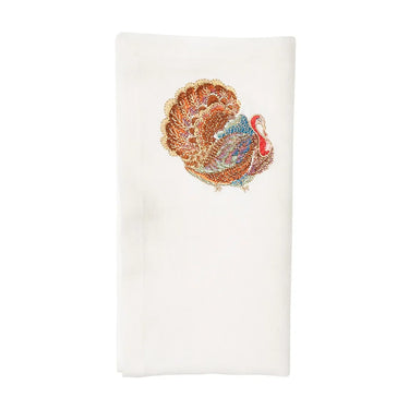 Gobble Napkin in White & Multi, Set of 4