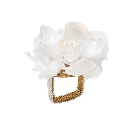 Gardenia Napkin Ring, Set of 4