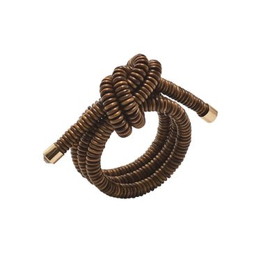 Coil Napkin Ring in Brown, Set of 4