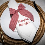 "The Italian" Embroidered Linen Dinner Napkin Set — No Reservations
