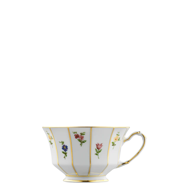 Grecque Fleurs Tea Cup & Saucer