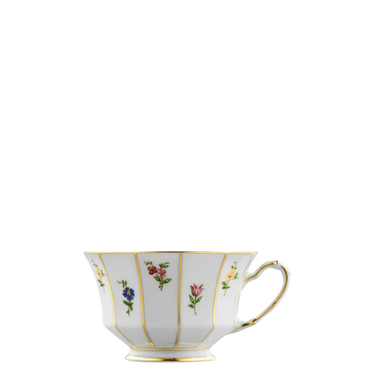 Grecque Fleurs Tea Cup & Saucer