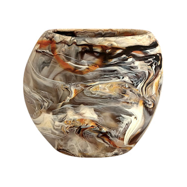 Oceana Wide Vase, Large, Mocha