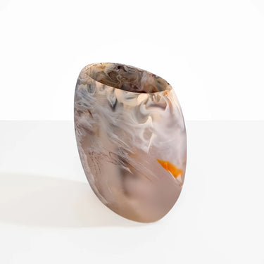 Oceana Wide Vase, Medium, Mocha