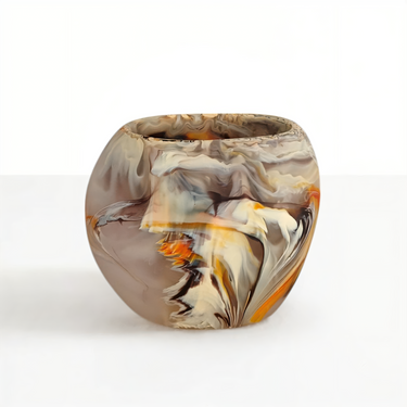 Oceana Wide Vase, Medium, Mocha