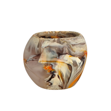 Oceana Wide Vase, Medium, Mocha