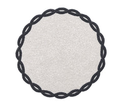 Infinity Placemat in White & Navy, Set of 4