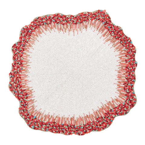 Reef Chic Placemat in White, Coral & Turquoise, Set of 2