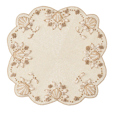 Beachcomber Placemat in Natural, Ivory & Gold, Set of 2