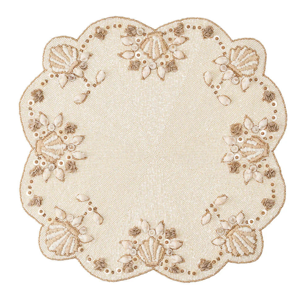 Beachcomber Placemat in Natural, Ivory & Gold, Set of 2