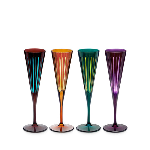 Prism Champagne Flutes, Set of 4