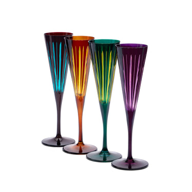 Prism Champagne Flutes, Set of 4