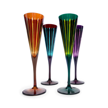 Prism Champagne Flutes, Set of 4