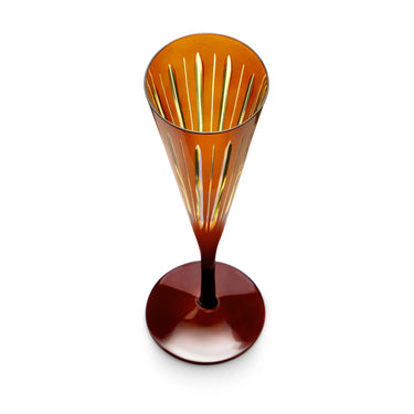 Prism Champagne Flutes, Amber, Set of 4