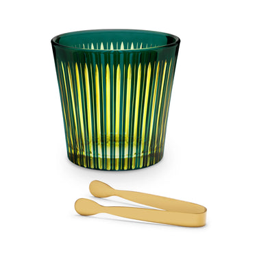 Prism Ice Bucket & Tongs, Green