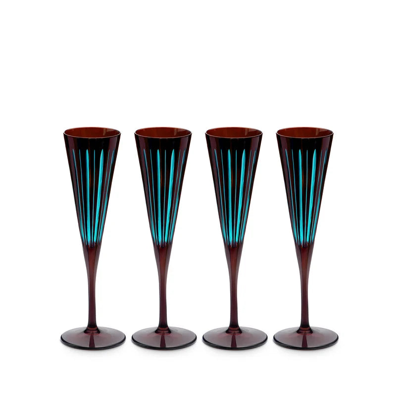 Prism Champagne Flutes, Bordeaux, Set of 4