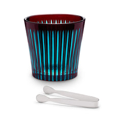 Prism Ice Bucket & Tongs, Bordeaux