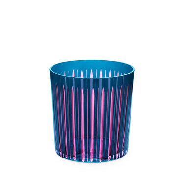 Prism Double Old Fashioned Glass, Blue, Set of 4
