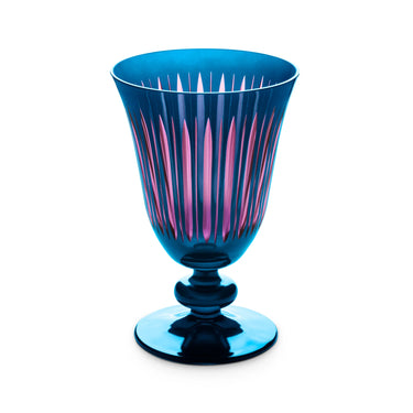 Prism Wine Glasses, Blue, Set of 4