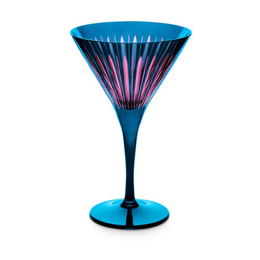 Prism Martini Glasses, Blue, Set of 4